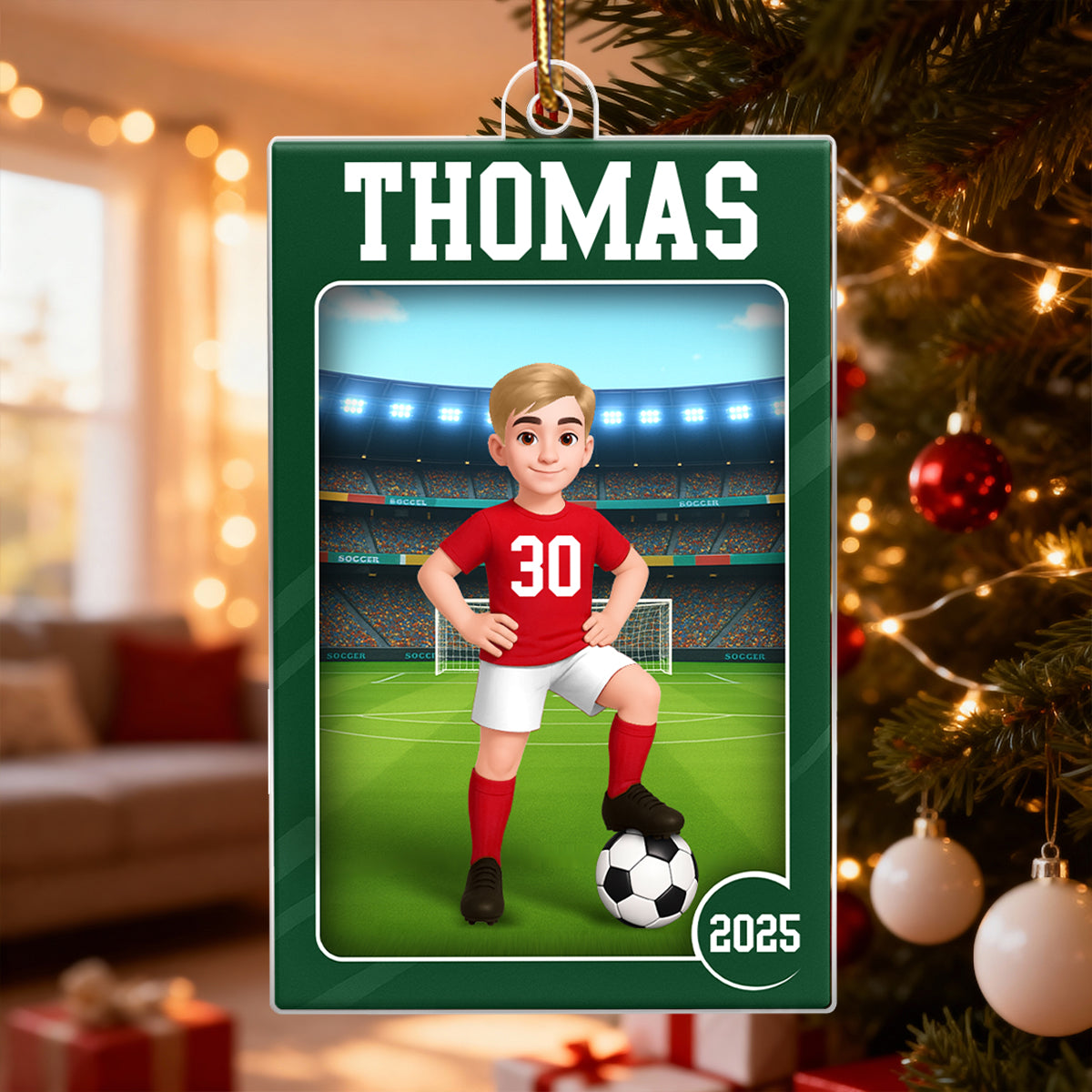 Soccer Boy Girl 3D Effect Action Figure - Personalized Acrylic Ornament