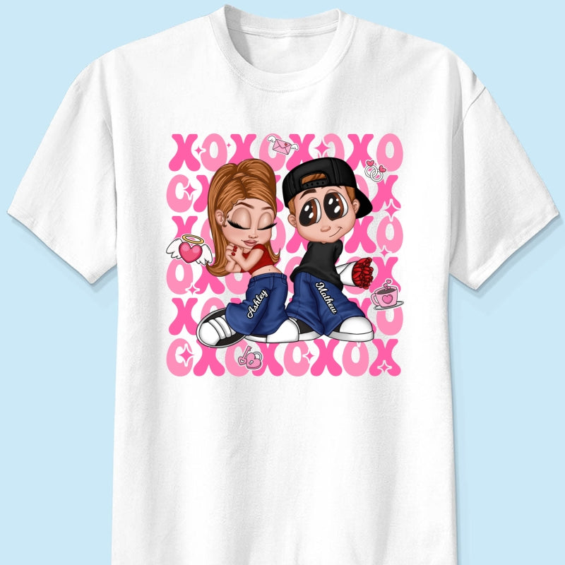XOXO Y2K Couple  Personalized Shirt, Gift for Him for Her