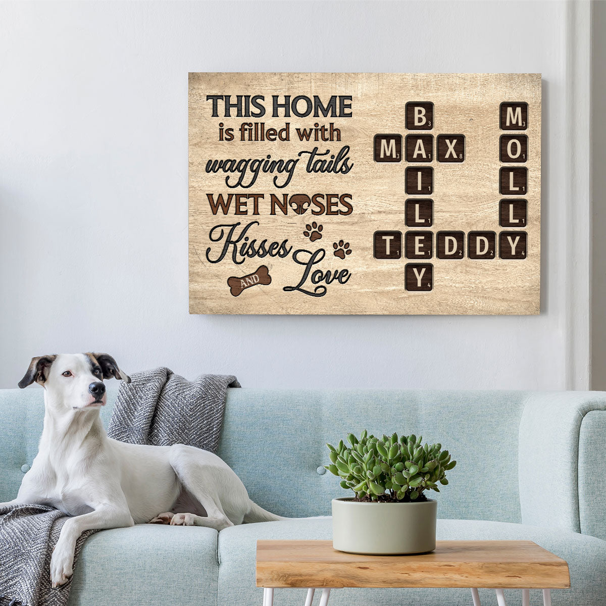 Pet Lover Home Decor Home With Paw Prints Crossword Puzzle Art - Personalized Poster