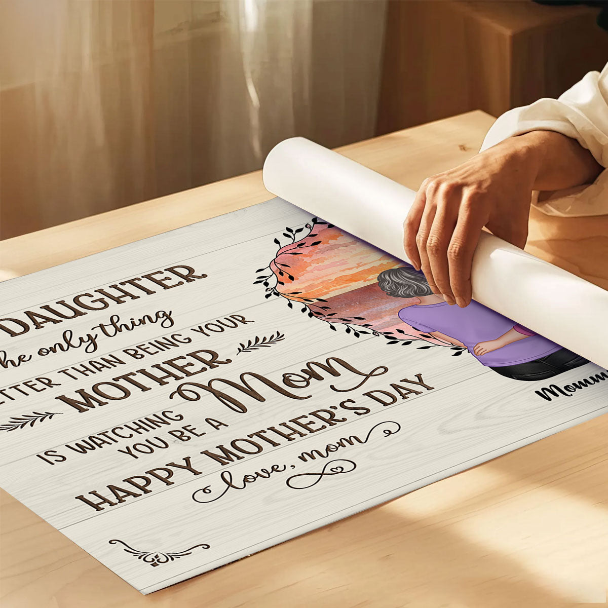 Eternal Beach Landscape To My Daughter From Mom Personalized Poster, Heartfelt 2025 Gift For Daughter