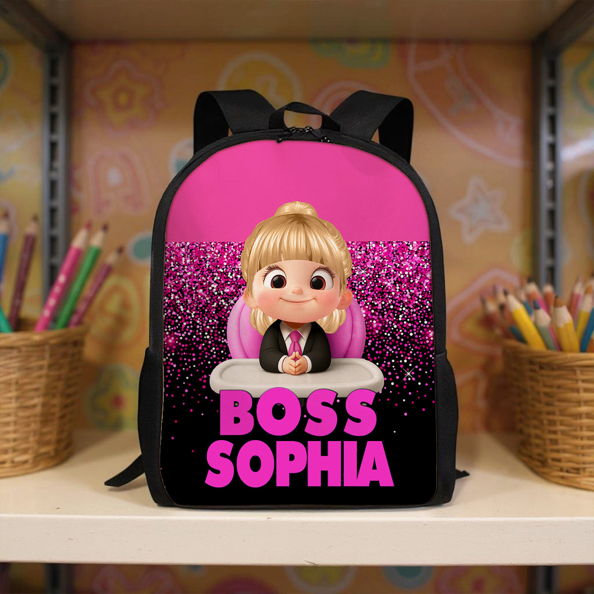 Kid Baby Boss Personalized Backpack, Toddler Elementary Kids Backpack, Back to School Backpack for Boys, Girls