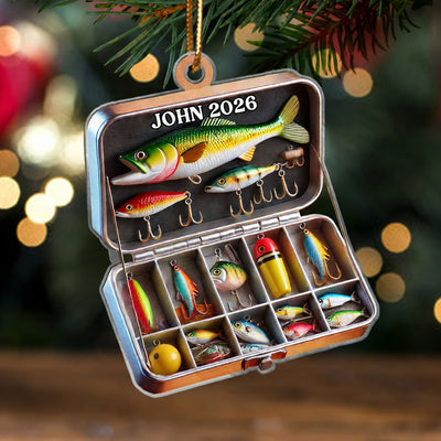 Fishing Tackle Box 2D Flat Acrylic Ornament Not 3D, Fisherman Ornament, Fishing Dad Ornament, Christmas Gifts Tackle Box, Gifts for Him
