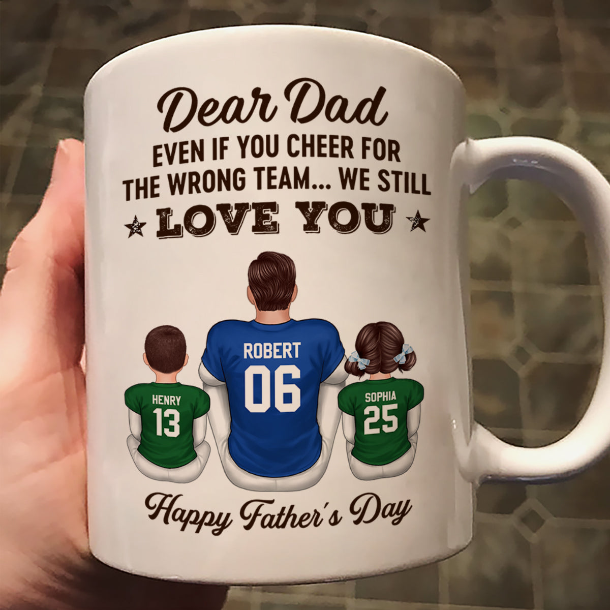 You'll Always Be My MVP Divided Funny Gift For American Football Dad Personalized Mug