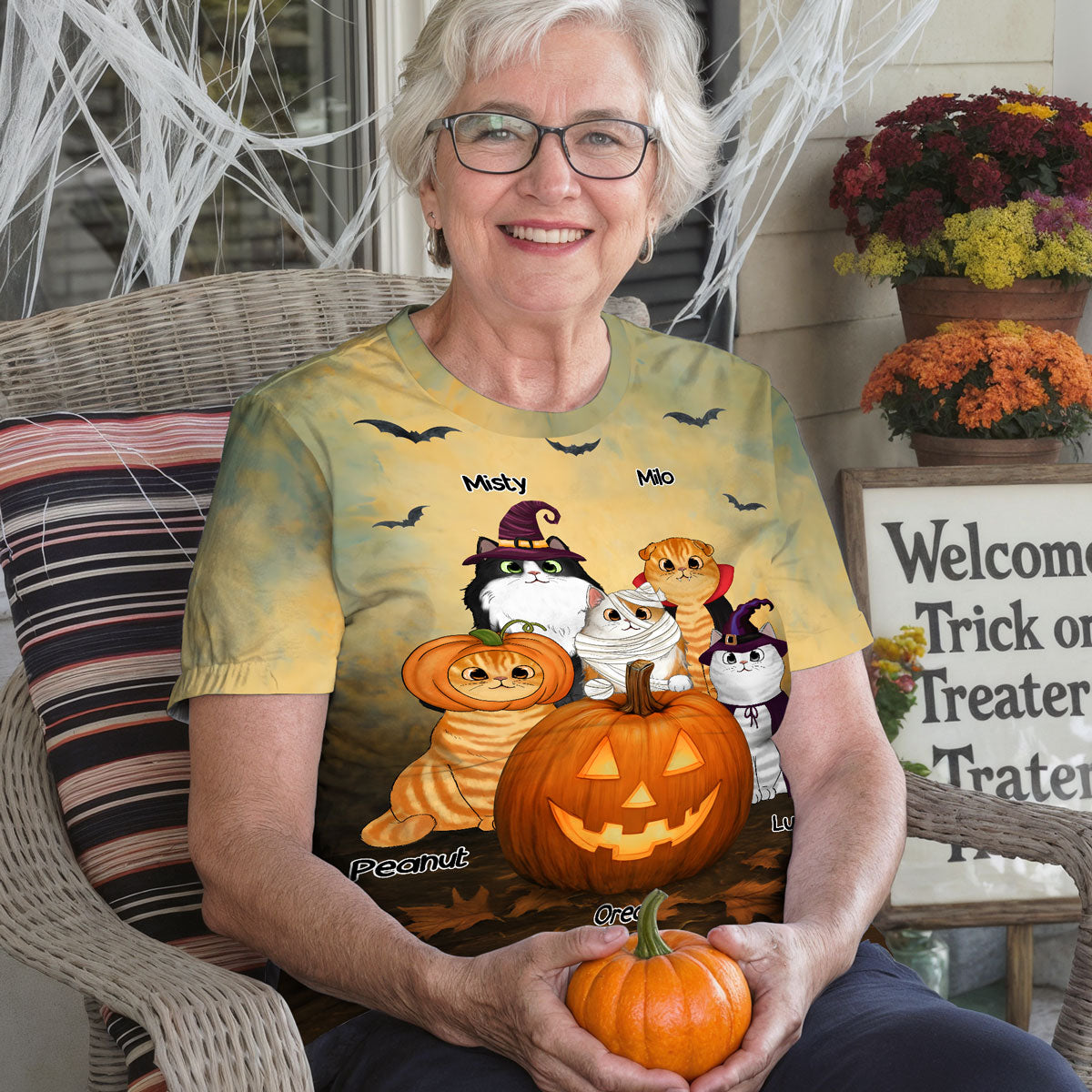 Halloween Cats Pumpkin Personalized 3D Shirt