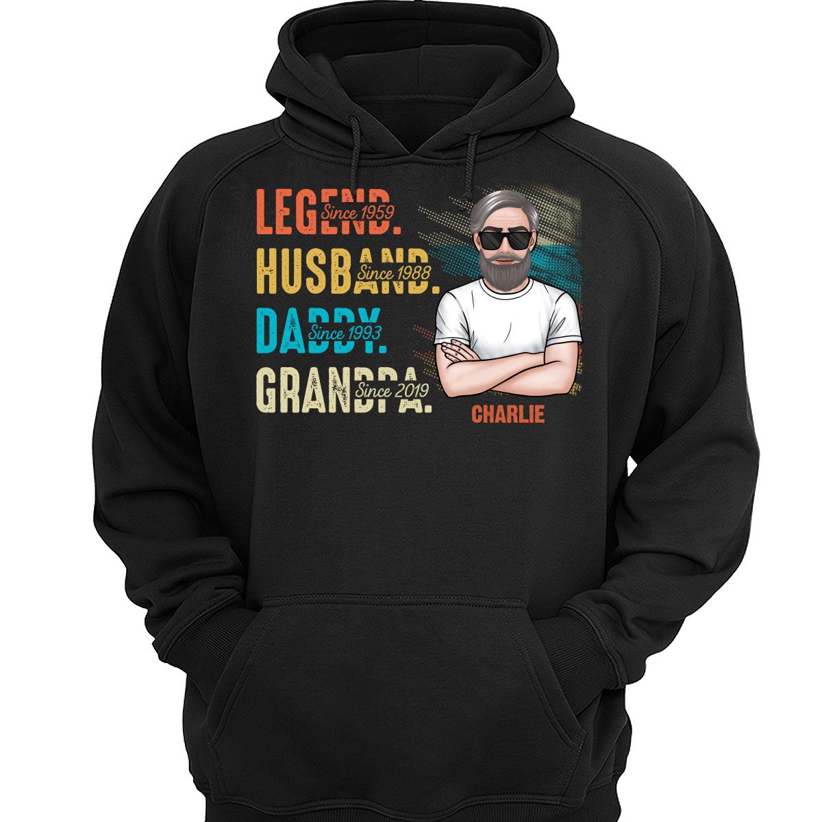 Grandpa Legend Crossed Arm Old Man Personalized Shirt