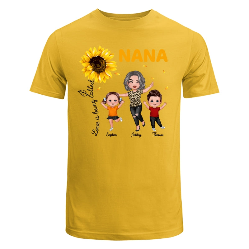 Sunflower Love Is Being Called Grandma Happy Doll Grandma Grandkids Personalized Shirt