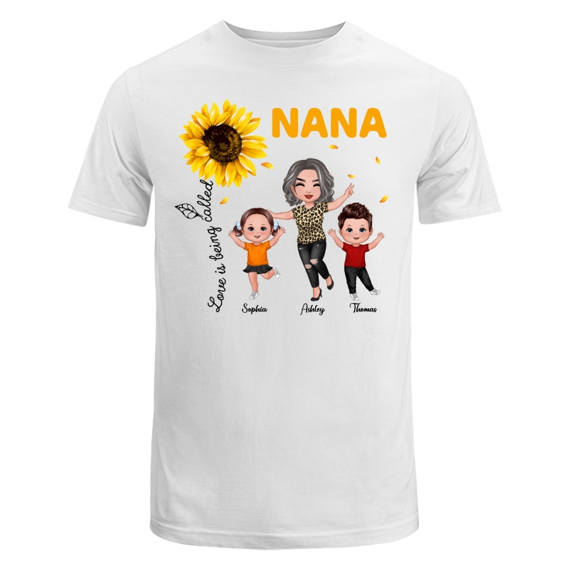 Sunflower Love Is Being Called Grandma Happy Doll Grandma Grandkids Personalized Shirt