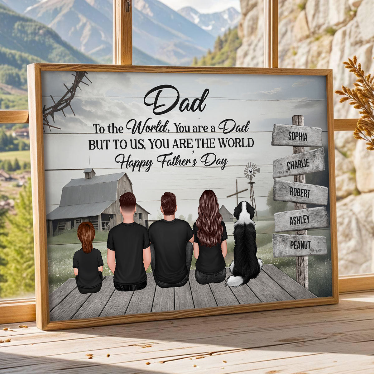 Christian Family Dad You Are The World Personalized Poster, Father's Day Gift For Dad