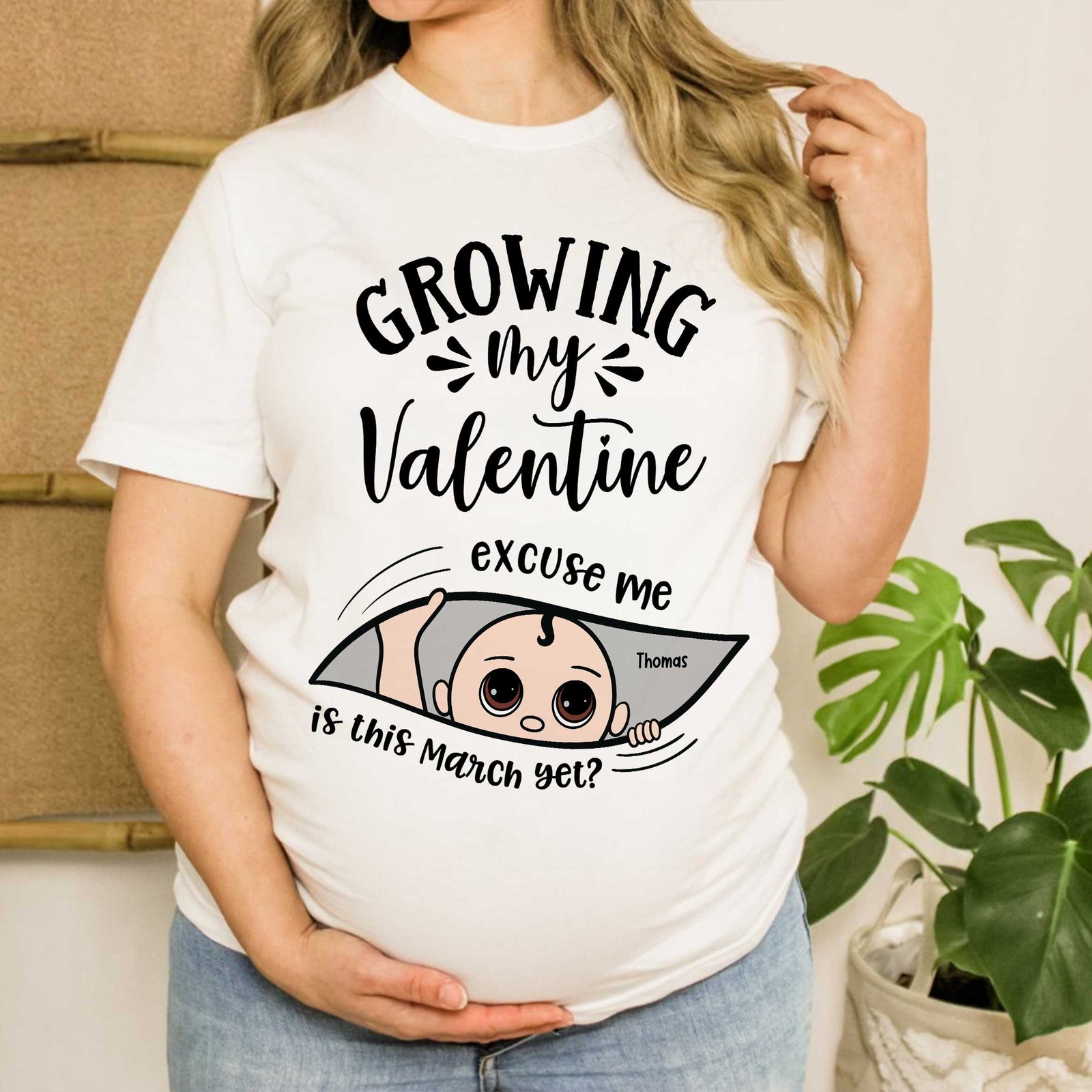Growing My  Cute Baby Excuse Me Is It Yet Personalized Shirt,  Gift For Expecting Mom, Pregnancy Announcement, Baby Reveal