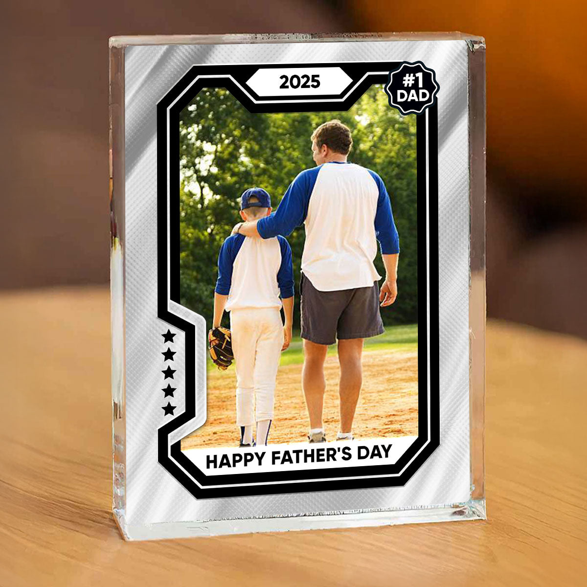 Premium Baseball Card Personalized Acrylic Block Plaque, Father's Day Gift for Dads, Gift for Husband