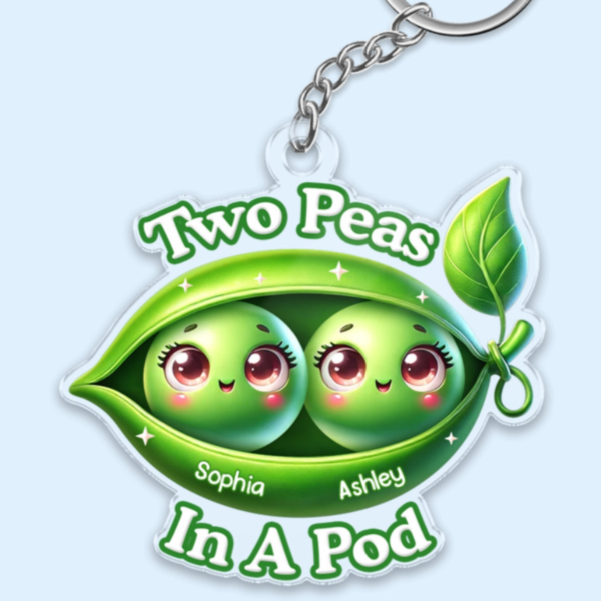 We Are Peas In The Pot Personalized Acrylic Keychain, Gift For Besties, Gift For Sisters, Gift For Twins