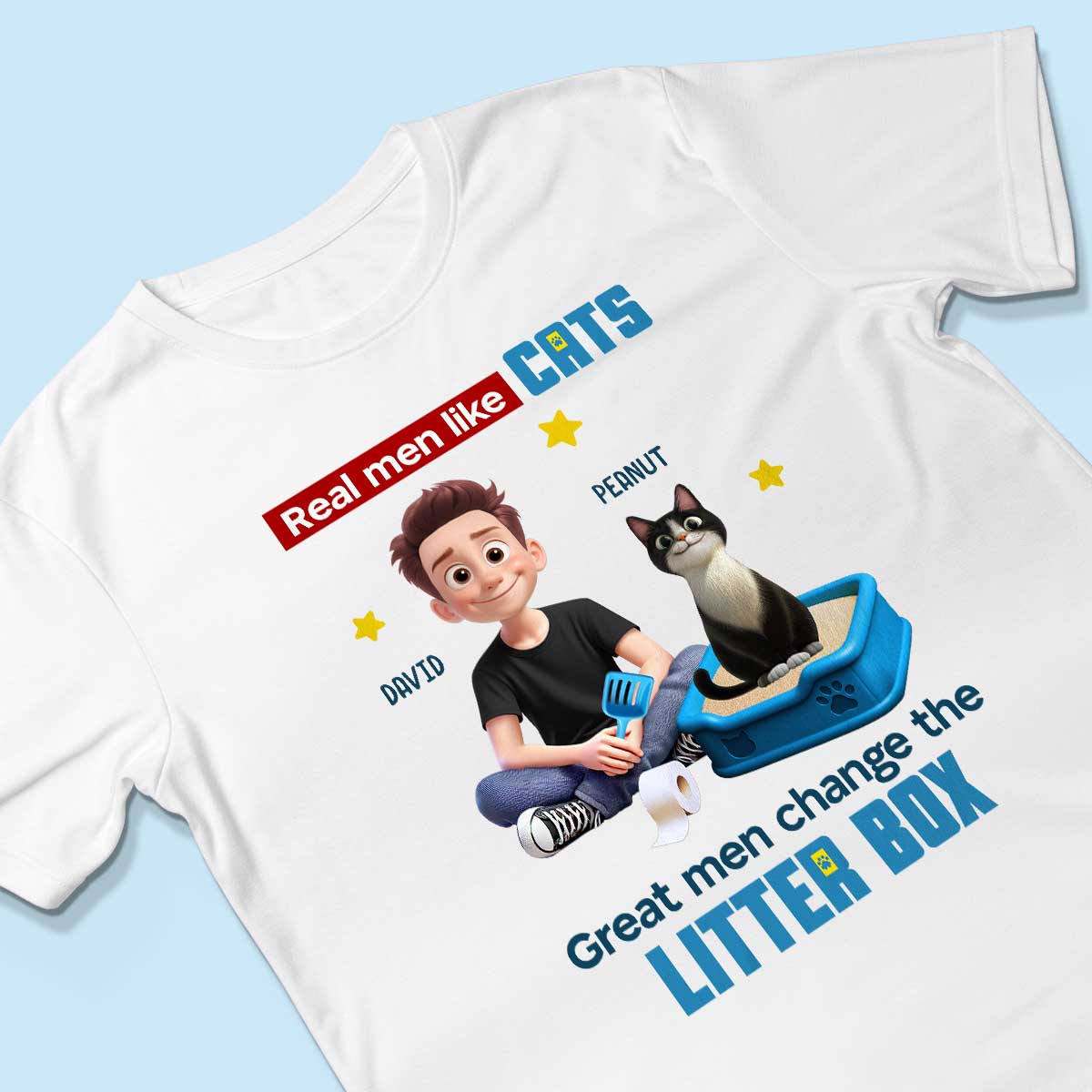 Cat Dad Change The Litter Box Personalized Shirt, Funny Father's Day gift