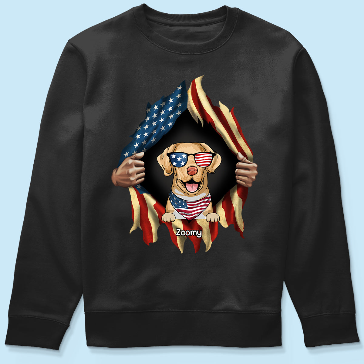 Dog Lovers Hands Ripping Nation Flag Personalized Shirt