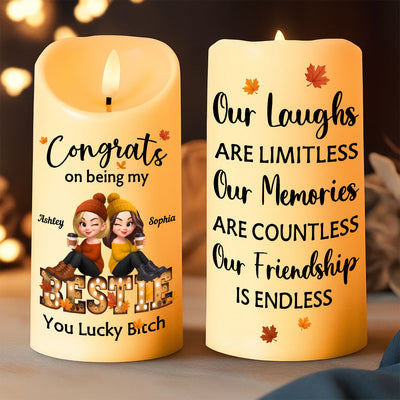 Congrats On Being My Bestie Fall Season Marquee Personalized LED Candle