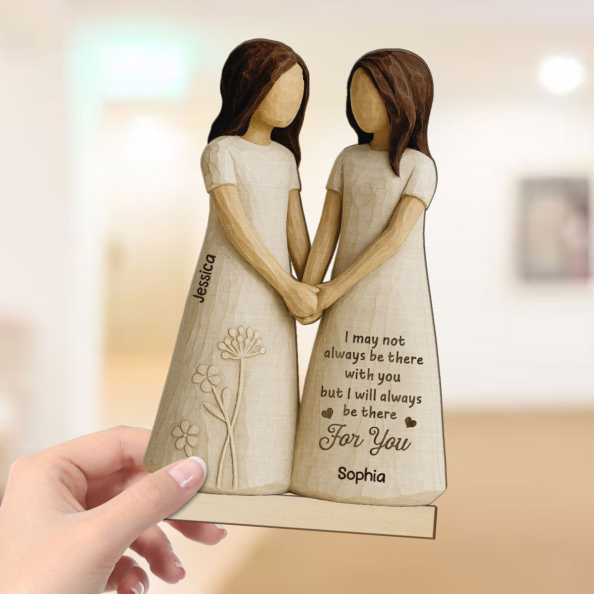 I'll Always Be There For You 3D Effect - Personalized 2-Layered Wooden Plaque - Gift for Besties, Best Friends