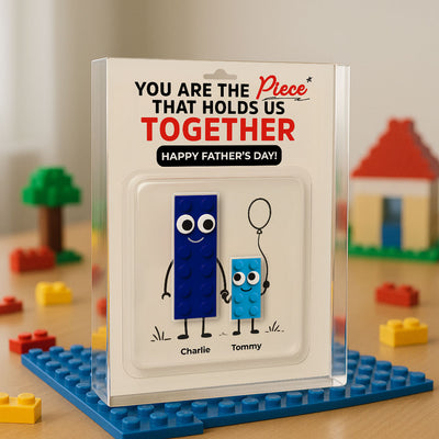 Dad And Kids Puzzle Personalized Toy Box Acrylic Block, Father's Day gift for Dad, Gift for Husband
