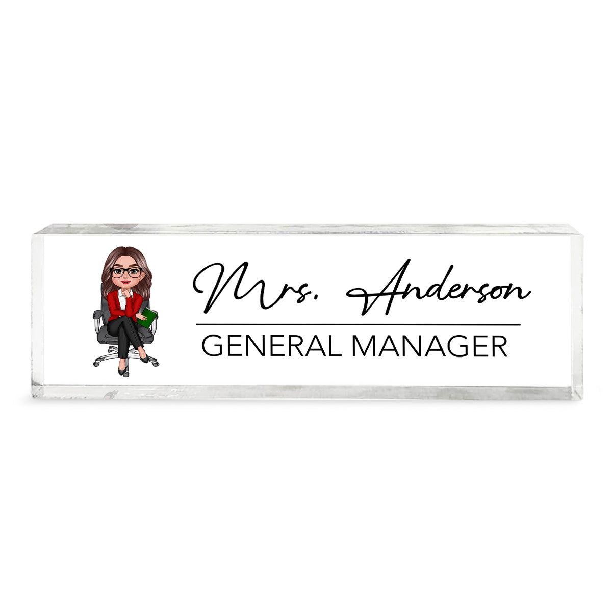 Woman Man Office Personalized Acrylic Desk Name Plate, Office Desk Decor, Gift For Colleagues, Coworkers