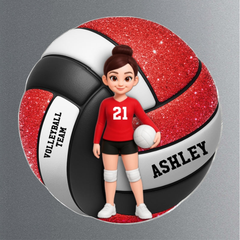 Volleyball Boy & Girl - Personalized Acrylic Locker Magnet - Back To School Gift For Daughters, Sons, Grandkids, Teenagers