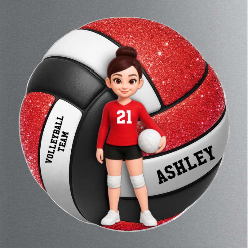 Volleyball Boy & Girl - Personalized Acrylic Locker Magnet - Back To School Gift For Daughters, Sons, Grandkids, Teenagers