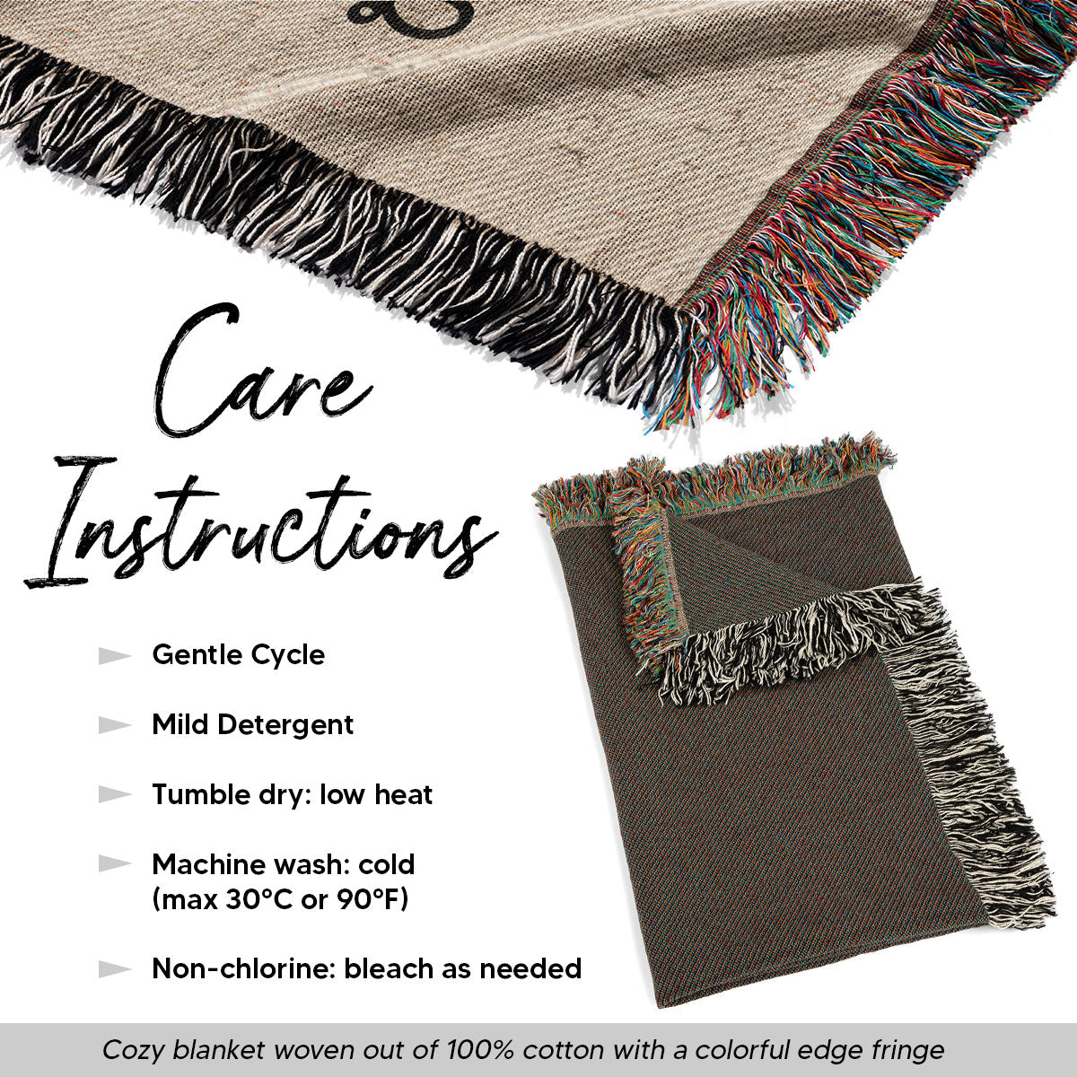 First Mom Now Grandma Birth Flower Personalized Tapestry Woven Blanket, Heartfelt Gift For Grandma