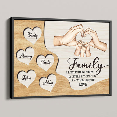 Family A Whole Lot Of Love, Family Hands, Personalized Poster