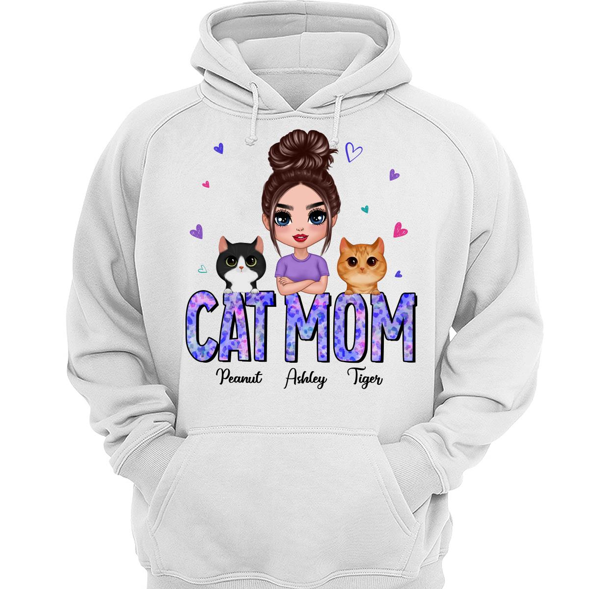 Doll Cat Mom Watercolor Cute Cats Gift For Cat Lovers Personalized Shirt