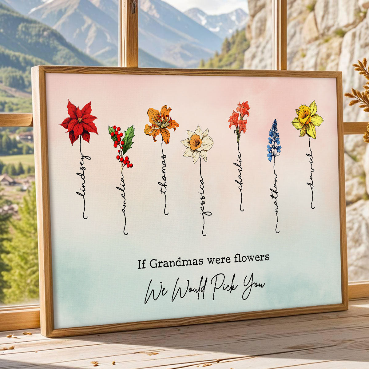 If Grandmas Were Flowers Beautiful Birth Month Flower Personalized Poster, Gift