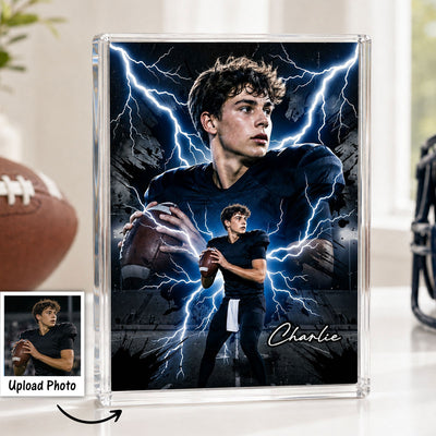 Trending Bootleg Sport Photos Insert - Personalized Acrylic Block Plaque - Gift For Boy, Girl