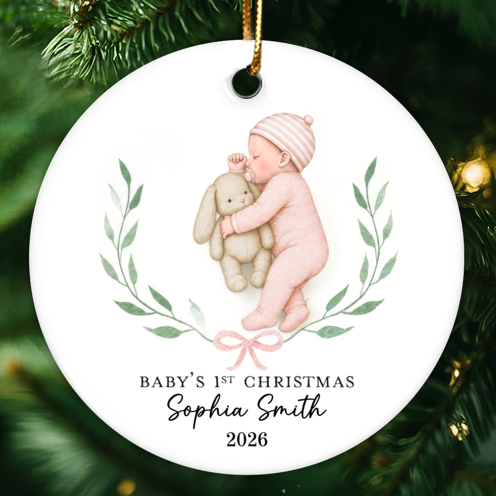 Baby’s First Christmas Sleeping Baby – Personalized Ceramic Ornament