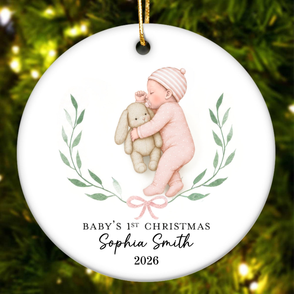 Baby’s First Christmas Sleeping Baby – Personalized Ceramic Ornament