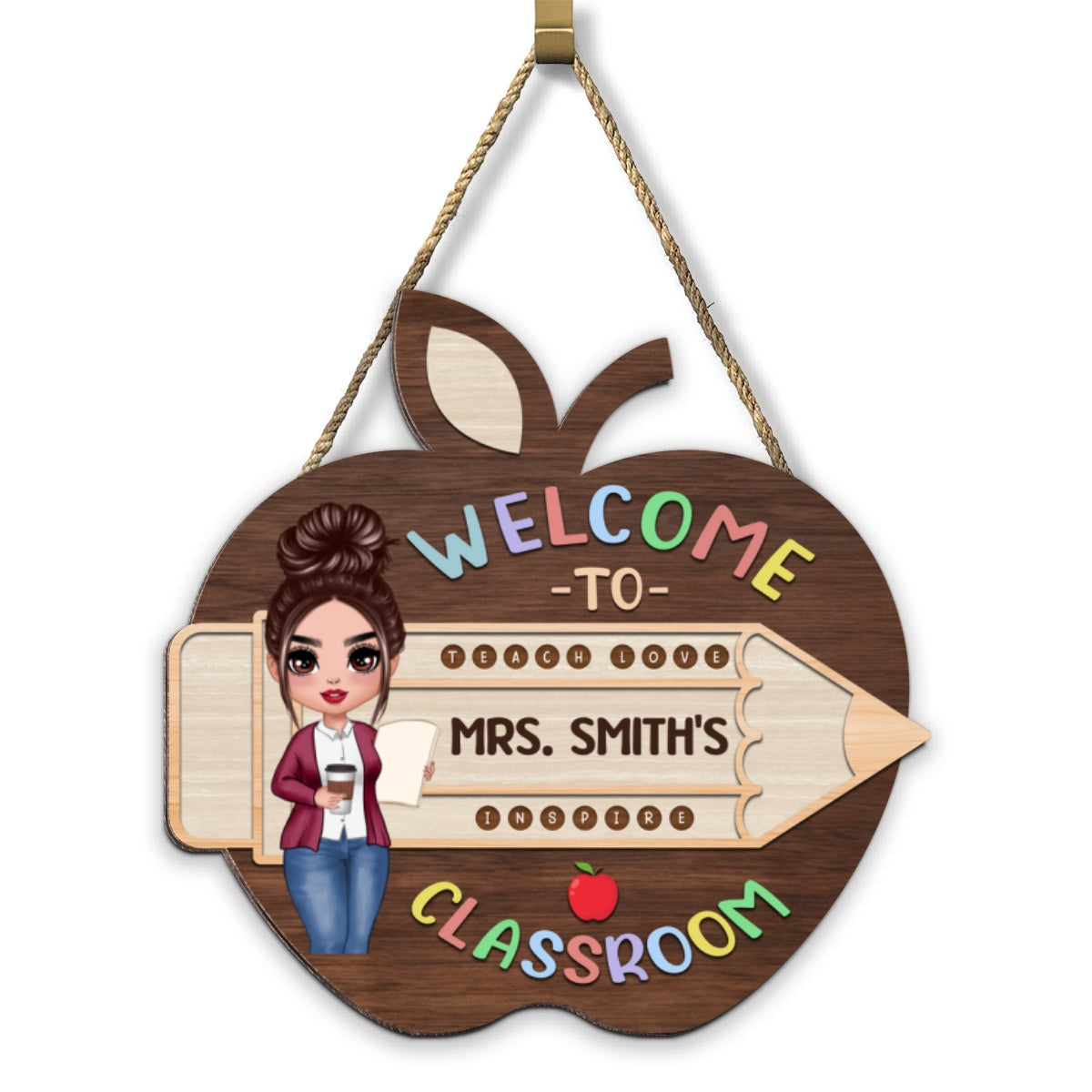 Welcome To Teacher Class Personalized Wood Sign, Back To School Gift For Teacher, Office Decor