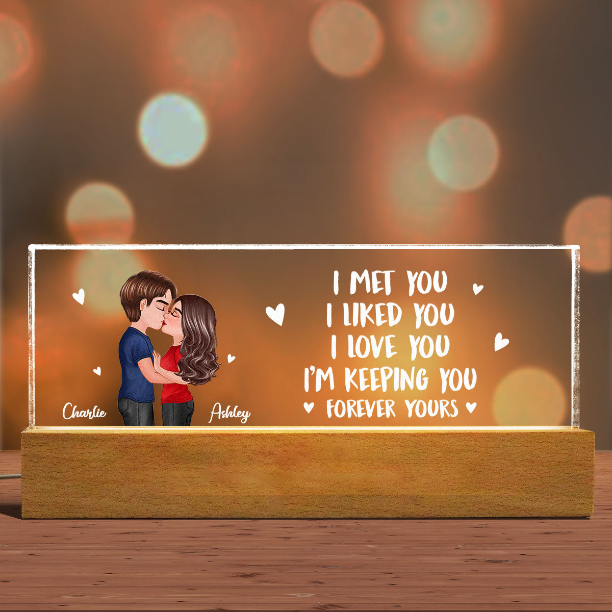 I Love You I'm Keeping You Personalized Acrylic LED Night Light, Anniversary Gift For Her, Gift For Him