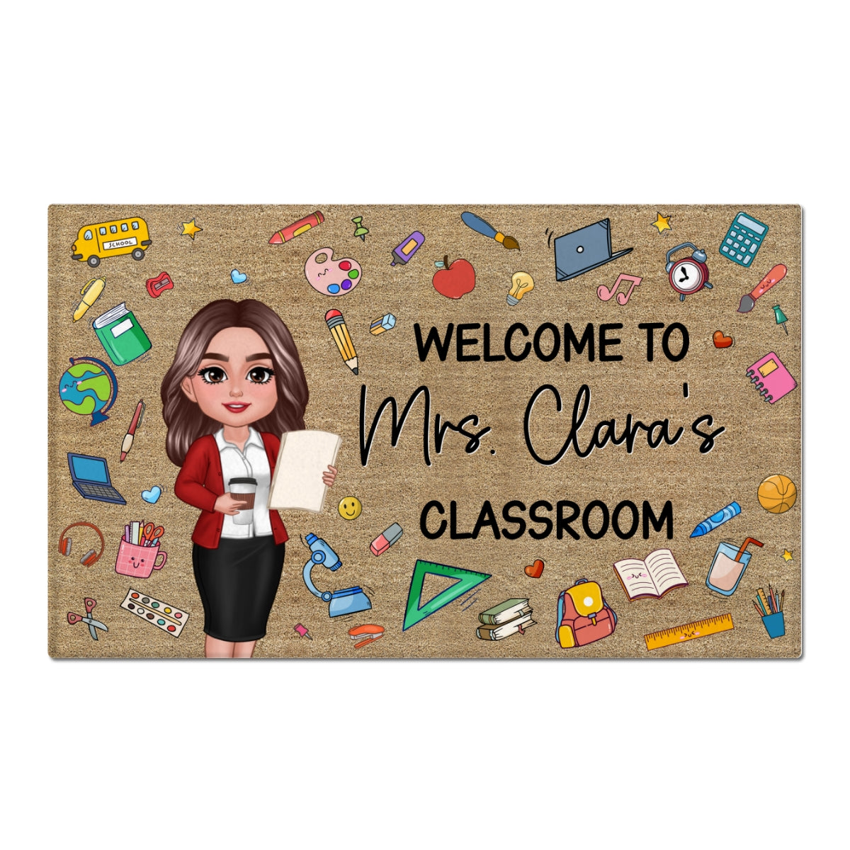 Teacher Things Welcome To Classroom - Personalized Doormat - Gift For Teacher