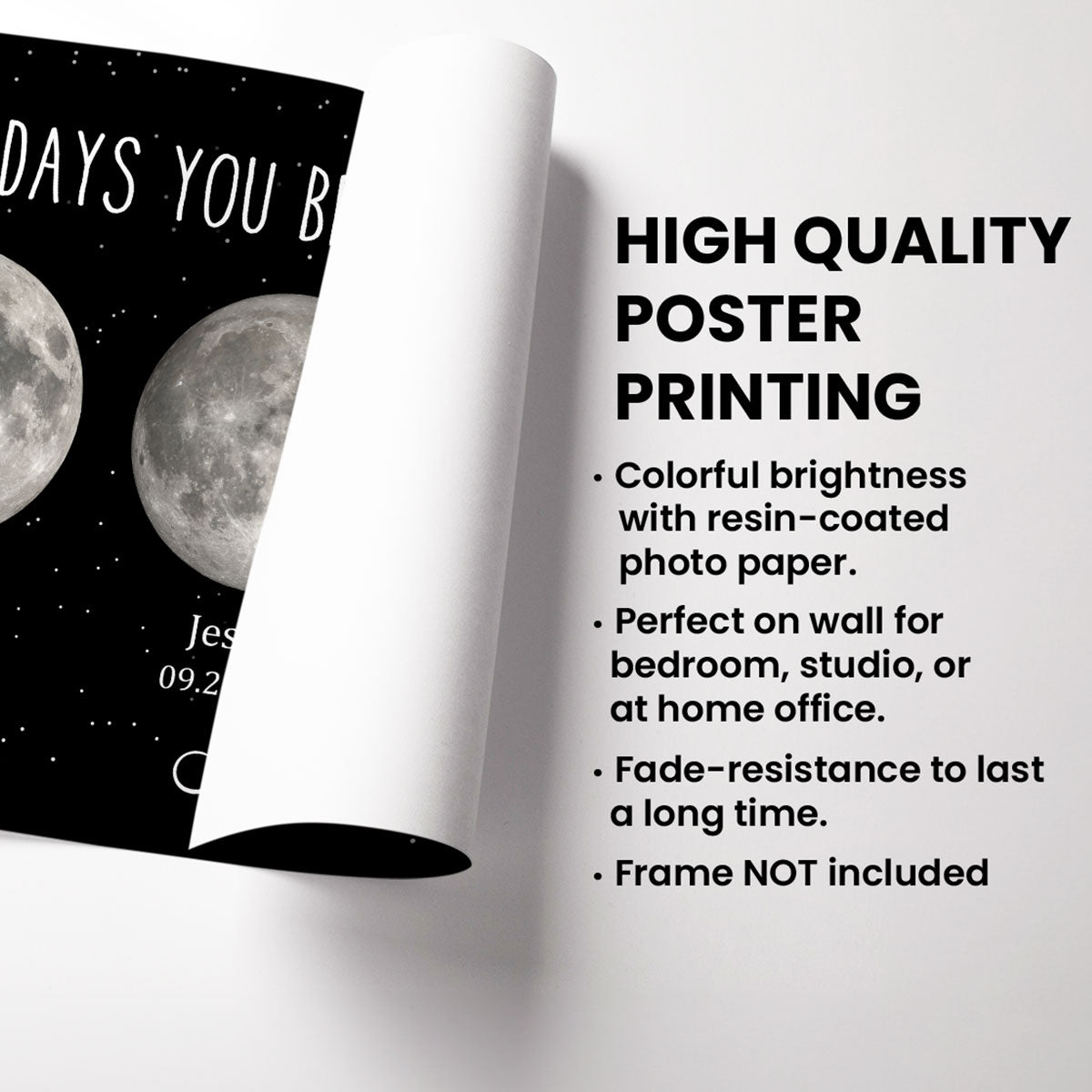 The Days You Became Our Mom Grandma Moon Phase Art Personalized Poster | A Heartfelt Gift for Mom’s Birthday, Mother’s Day, or Just Because