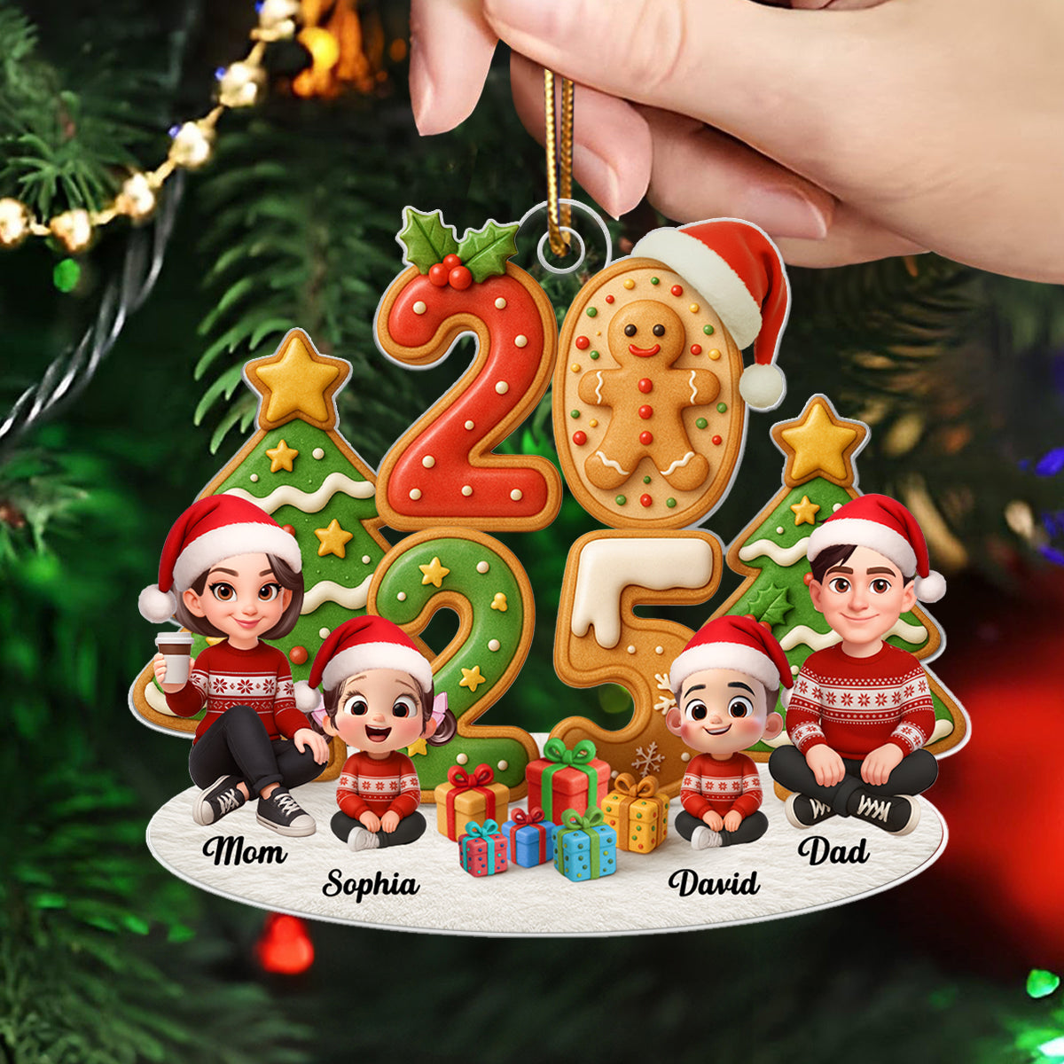 2025 Family Sitting - Personalized Acrylic Ornament - Christmas Gift for Family, for Her, for Him