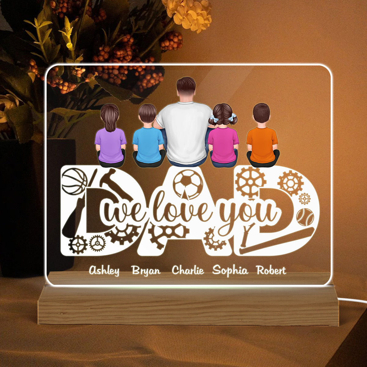 Dad Tool Personalized Custom Shape Warm LED Night Light