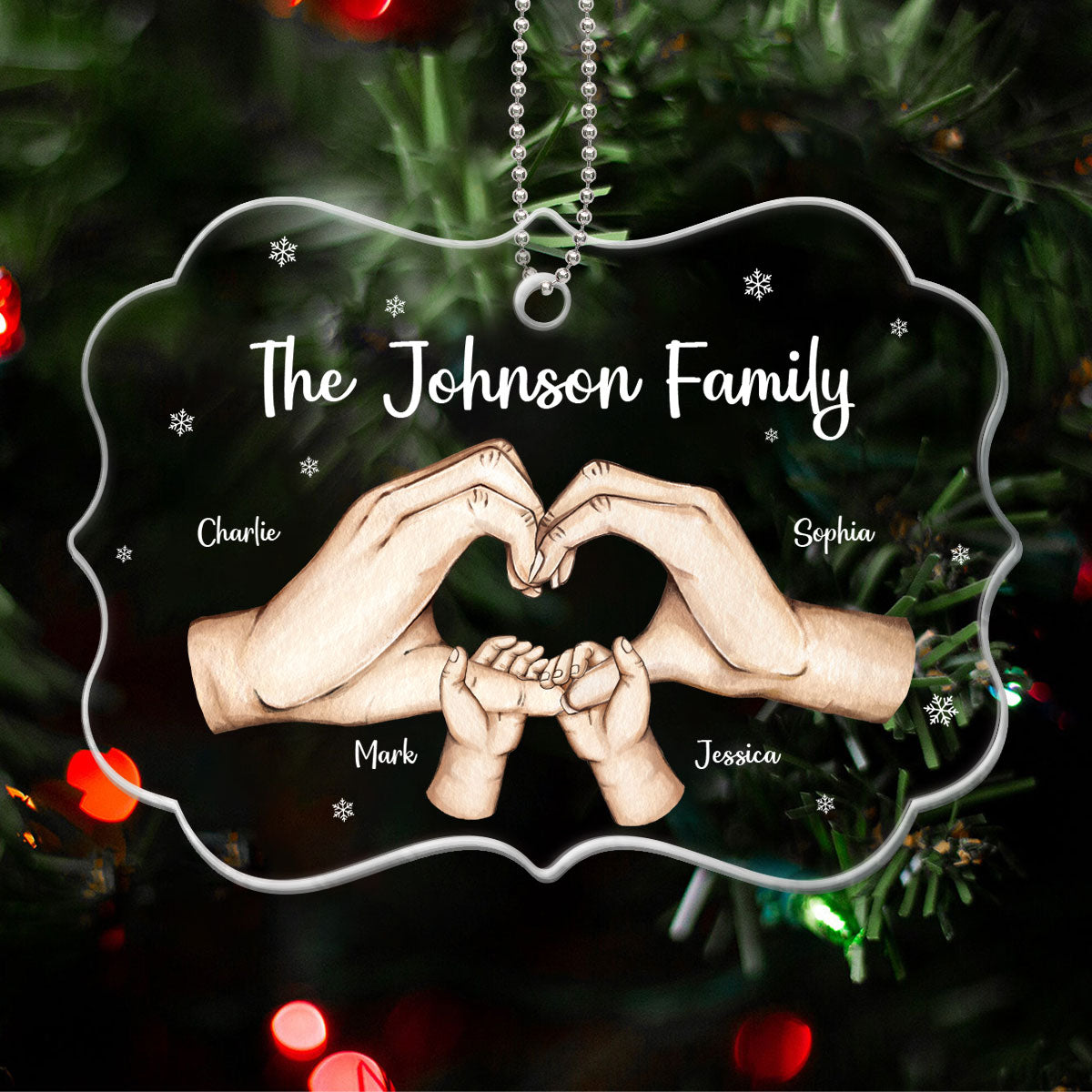 Together We Make A Family Heart Hands Personalizec Acrylic Ornament