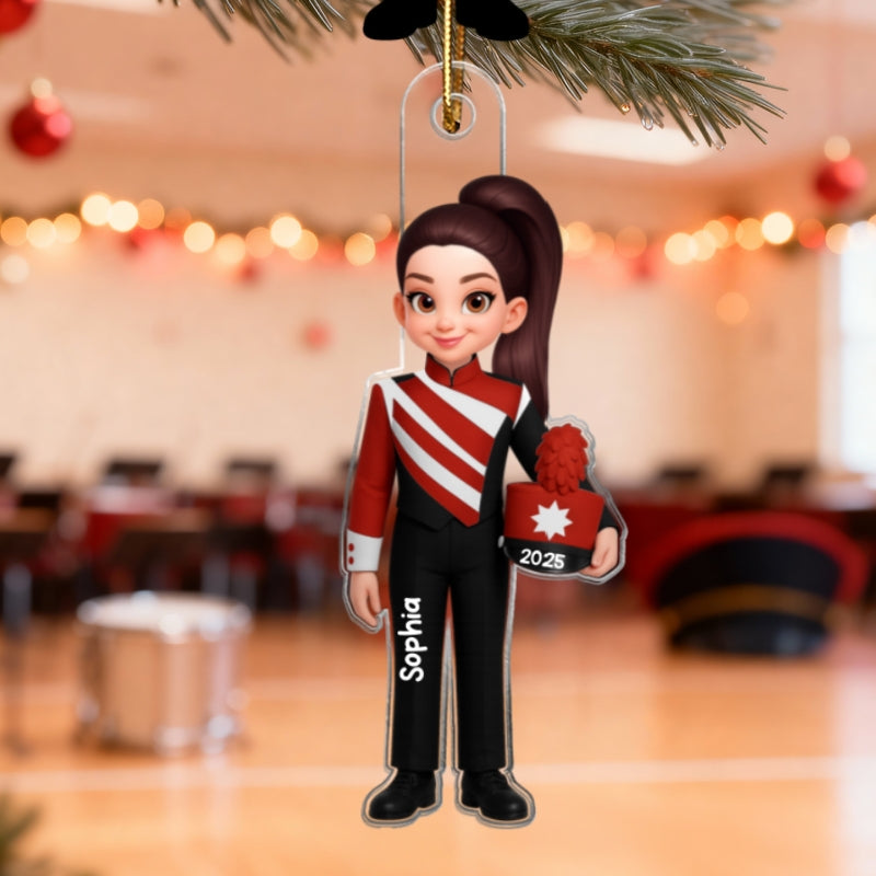 3D Effect Marching Band - Personalized Acrylic Car Hanger - Gift For Granddaughter, Grandson, Daughter, Son, Teen, Kid
