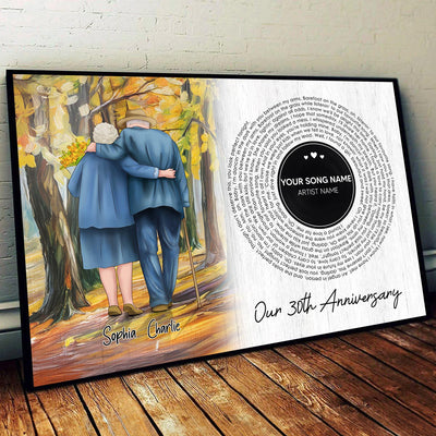 I Want To Grow Old With You Song Lyrics Art Personalized Poster, Anniversary  Gift For Him, For Her