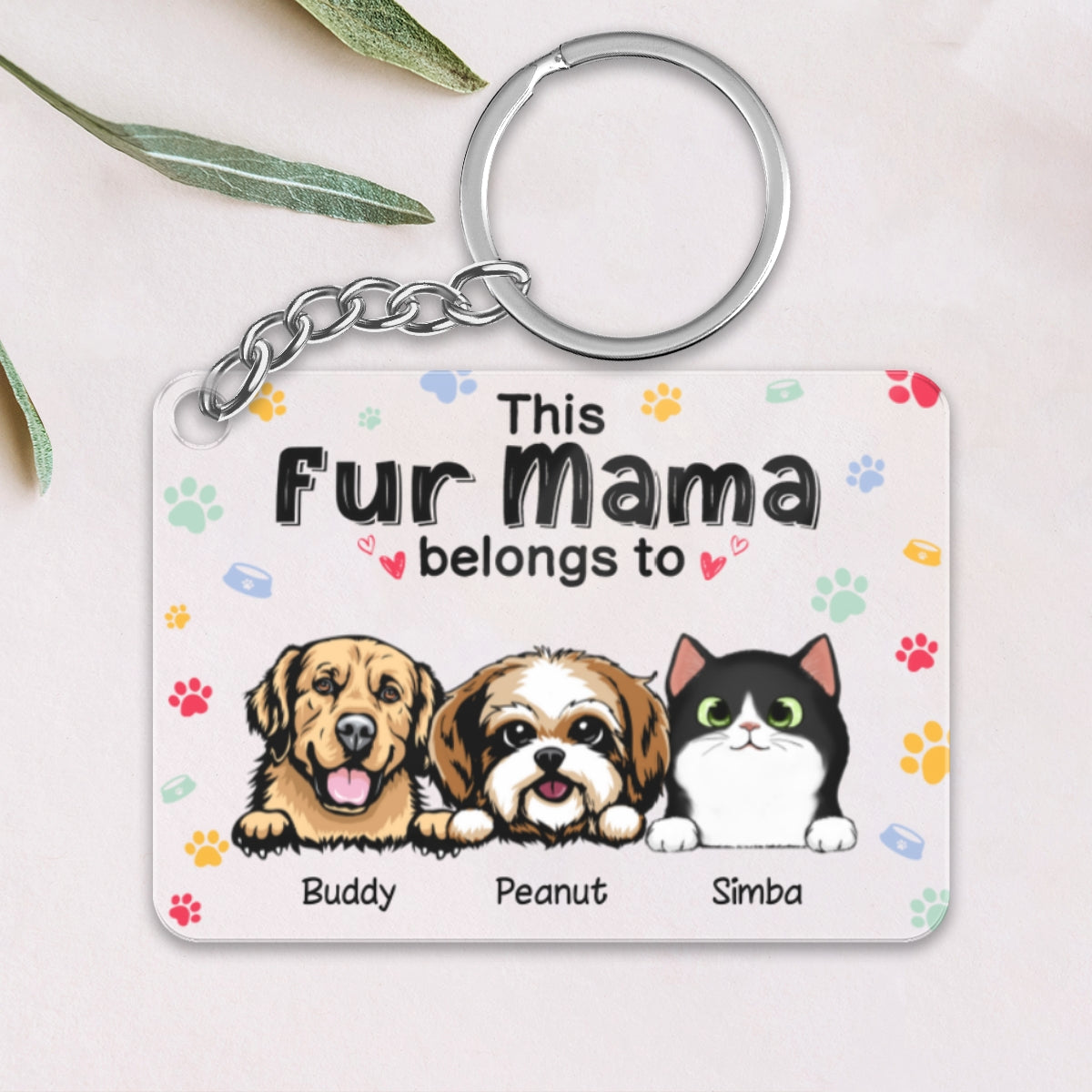 This Cat Dog Dad Mom Belongs To Personalized Acrylic Keychain