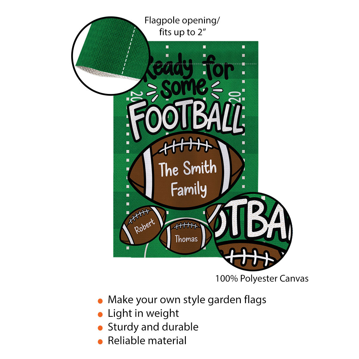 Family Ready For Some Football - Personalized Garden Flag - Football Season Decor For Family