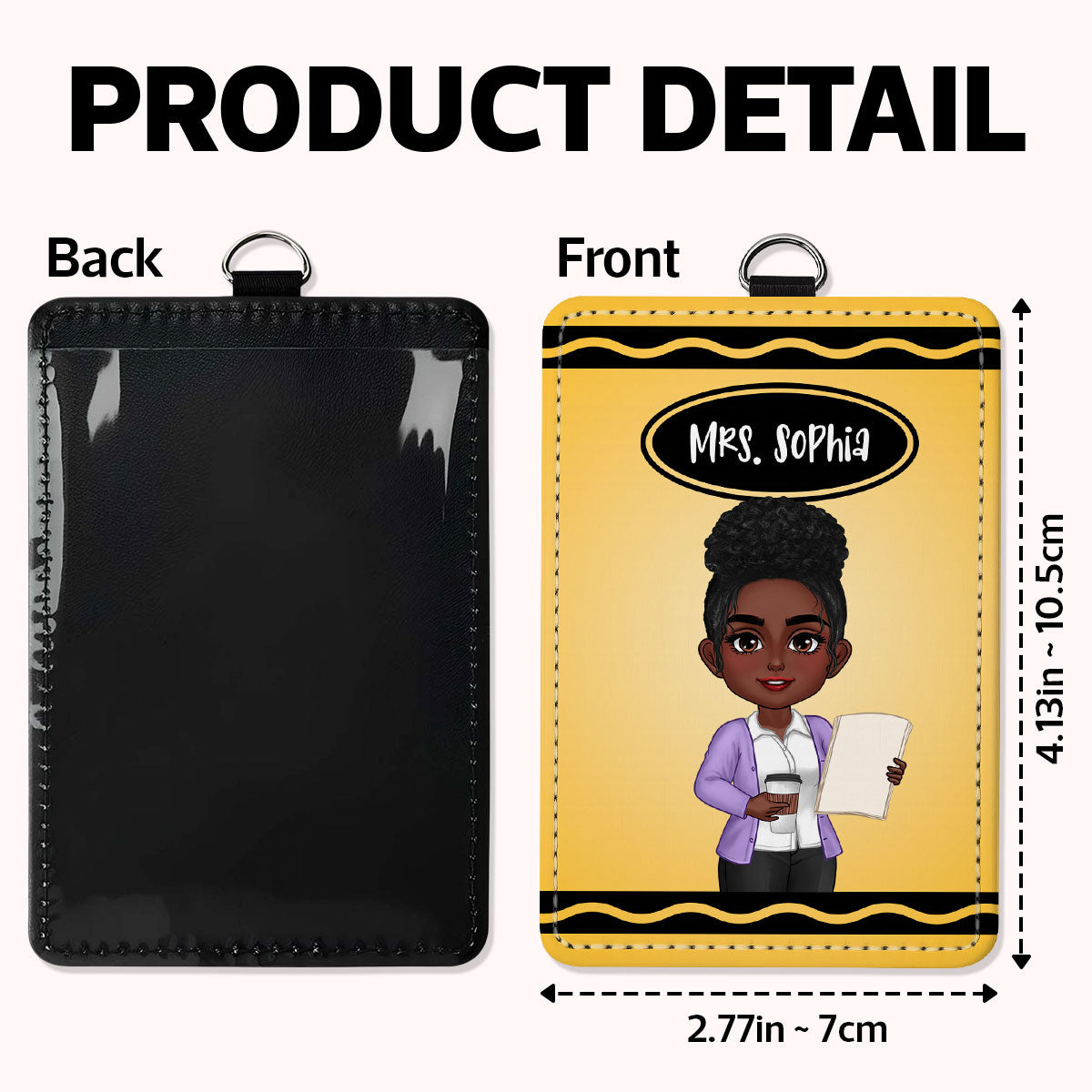 Crayon Themed Teacher Name Personalized ID Badge Holder, Back To School Gift