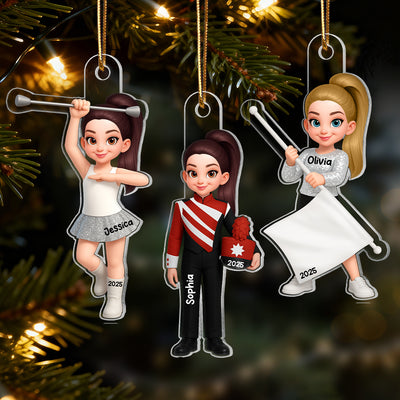 3D Effect Marching Band - Personalized Acrylic Ornament - Gift For Granddaughter, Grandson