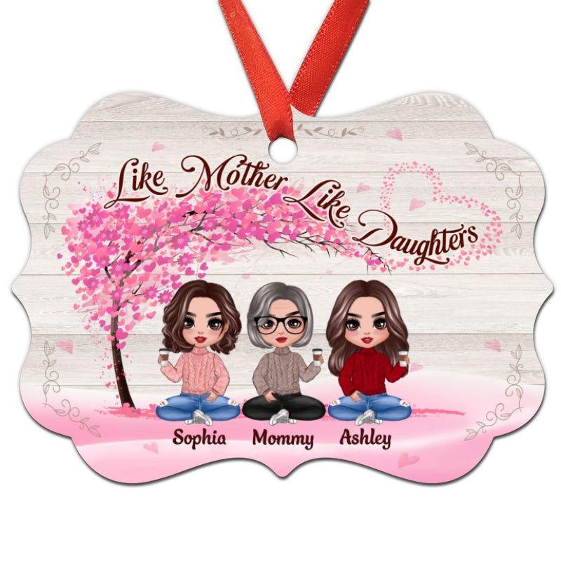 Mother Daughters Forever Linked Together Personalized Christmas Ornament