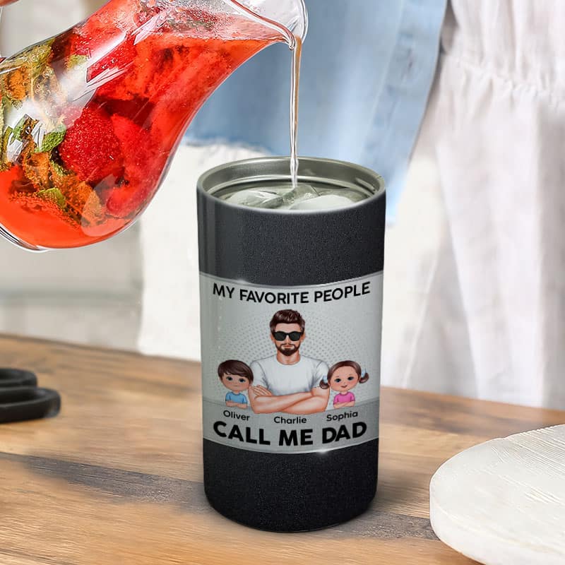 Favorite People Call Me Dad Simple Modern Tumbler Personalized 4 in 1 Can Cooler Christmas Gift For Dad