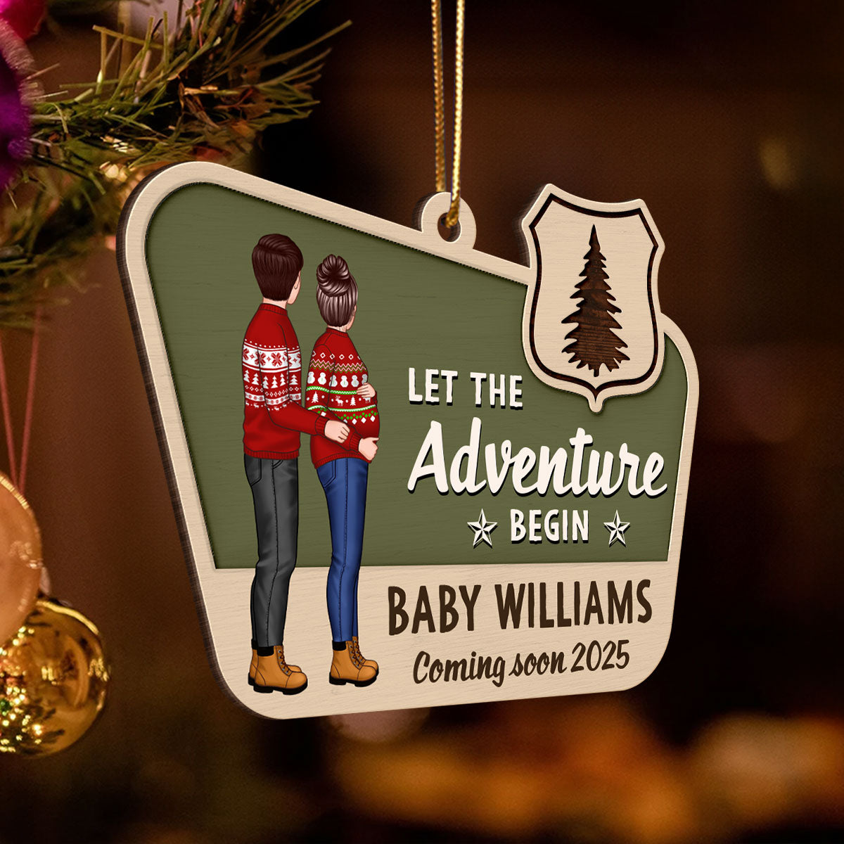 Pregnancy Announcement National Park Ornament, Expecting Ornament, Baby on the Way Camping Ornament