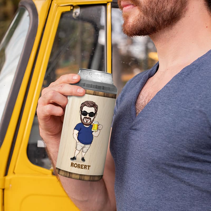 It‘s Not Dad Bod Caricature Funny Gift For Dad Personalized 4 In 1 Can Cooler