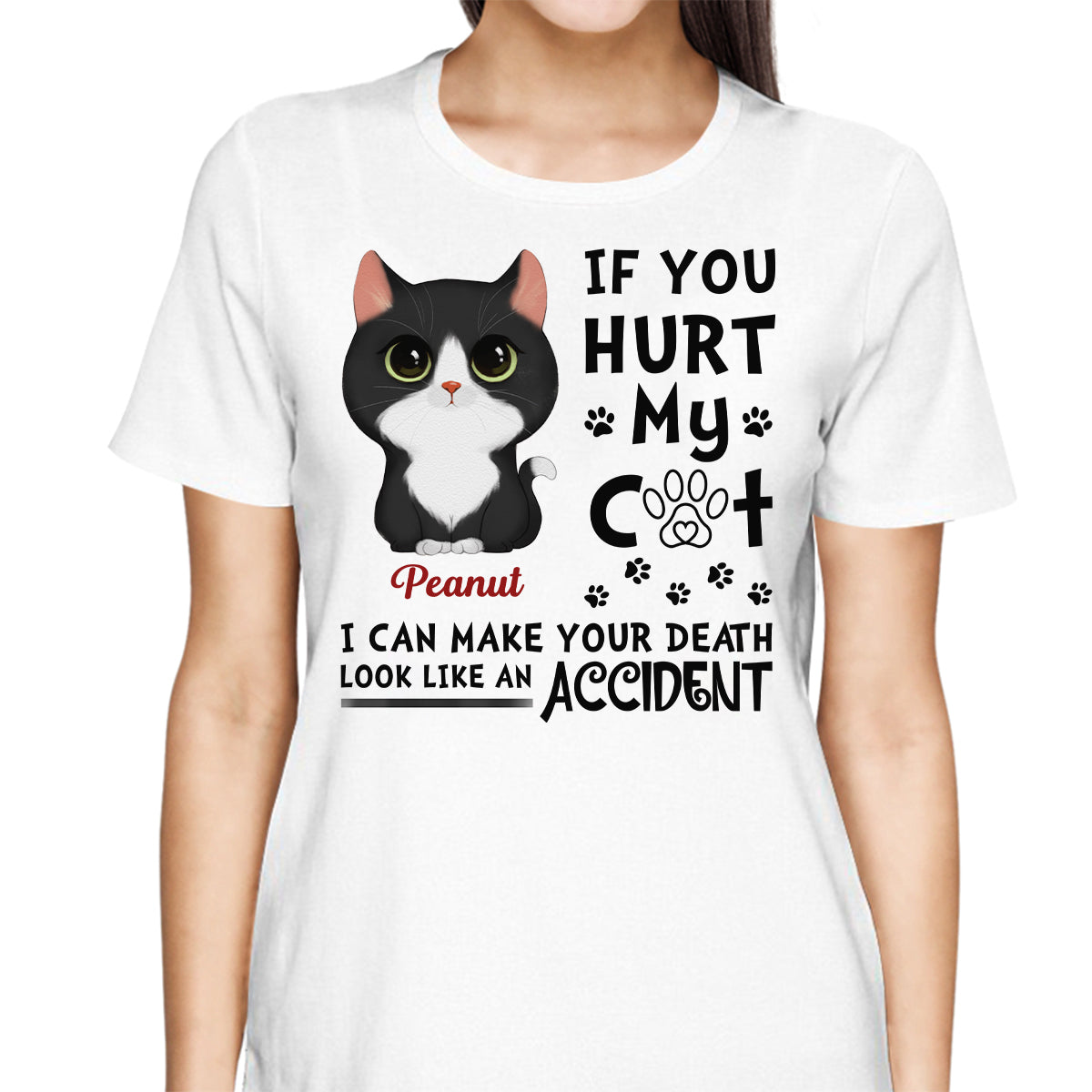If You Hurt My Cats Watercolor Cute Cats Personalized Shirt