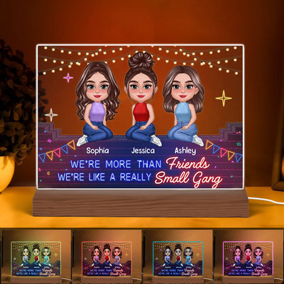 Pretty Doll Best Friends Sisters Neon Brick Personalized Acrylic Custom Shape LED Night Light