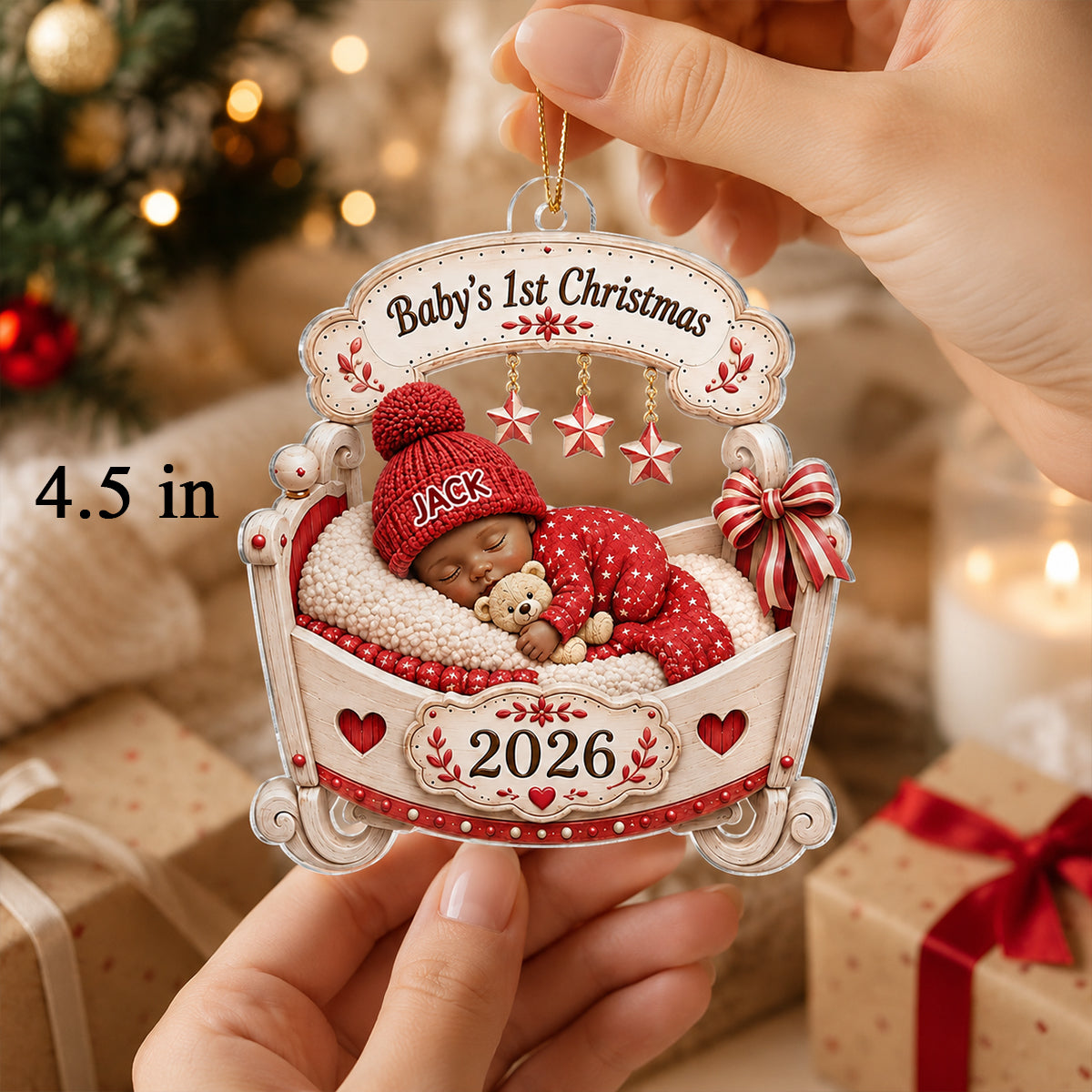 Baby Sleeping First Christmas - Personalized Acrylic Ornament - Christmas Gift for Baby Boy Girl, New Mom, New Dad